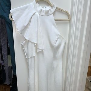 LULUS- White one shoulder ruffled dress